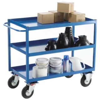 RS PRO Heavy-Duty 3 Shelf Steel Cushion Trolley, 500 mm Platform Length, 350 kg Load Capacity, 900 mm Platform Width, 251-839