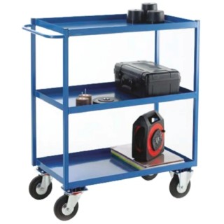 RS PRO Heavy-Duty 3 Shelf Steel Cushion Trolley 1050 mm Length 500 mm Width 350 kg Load Capacity 251-845
