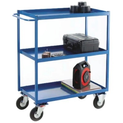 RS PRO Heavy-Duty 3 Shelf Steel Cushion Trolley 1050 mm Length 500 mm Width 350 kg Load Capacity 251-845