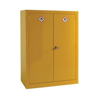 RS PRO Yellow Steel Lockable 2 Door Hazardous Substance Cabinet 1.53m Height x 1.12m Width x 560mm Depth 251-867