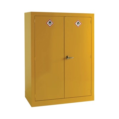RS PRO Yellow Steel Lockable 2 Door Hazardous Substance Cabinet 1.53m Height x 1.12m Width x 560mm Depth 251-867