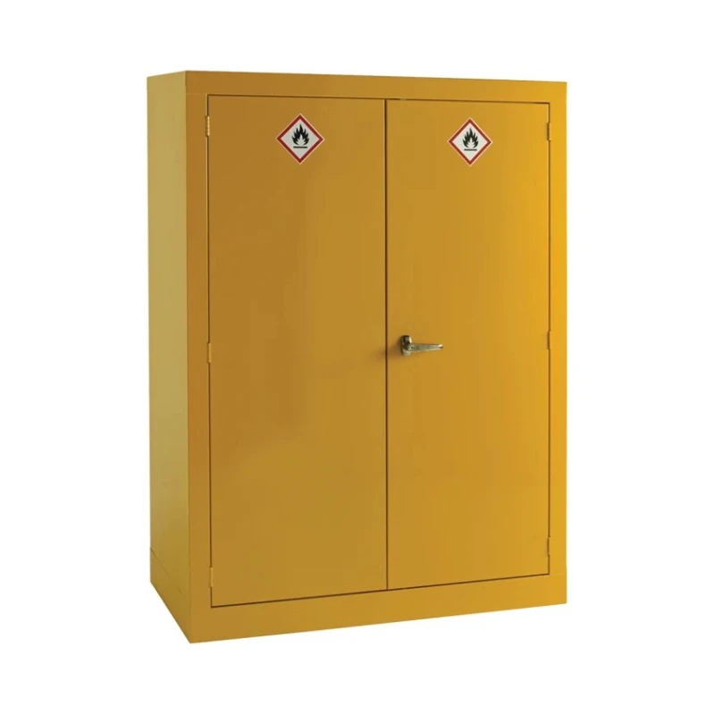 RS PRO Yellow Steel Lockable 2 Door Hazardous Substance Cabinet 1.53m Height x 1.12m Width x 560mm Depth 251-867