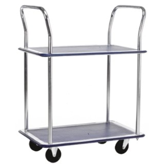 RS PRO Steel Frame 2 Shelf Trolley with 2 Fixed and 2 Swivel Wheels, 470 mm Platform Length, 725 mm Platform Width 251-918