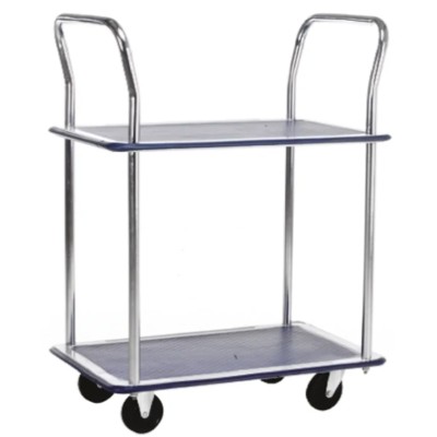 RS PRO Steel Frame 2 Shelf Trolley with 2 Fixed and 2 Swivel Wheels, 470 mm Platform Length, 725 mm Platform Width 251-918