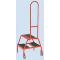 RS PRO 2 Tread Rubber Steel Steps 0.39m Platform Height, Red 252-006