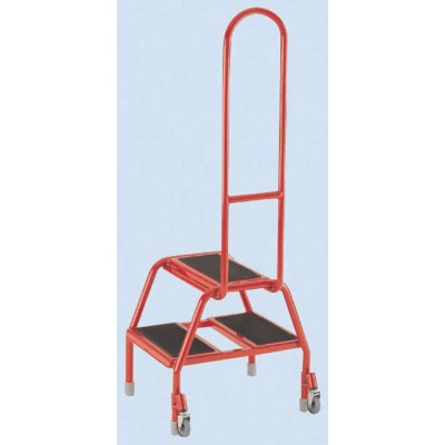 RS PRO 2 Tread Rubber Steel Steps 0.39m Platform Height, Red 252-006