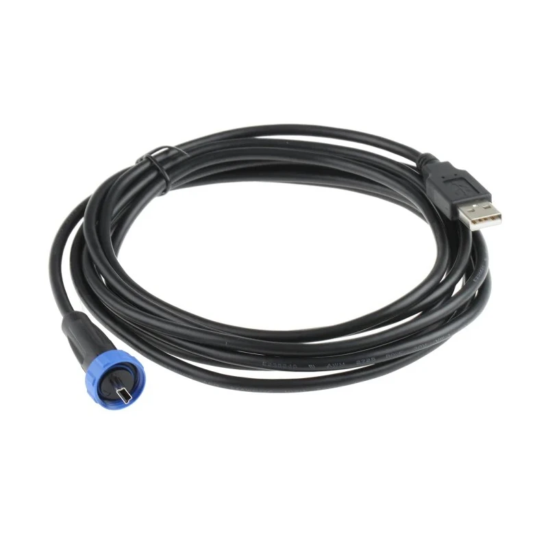 Bulgin Male Mini USB Type B to Male USB 2.0 USB Type A Cable Black 3m PX0441/3M00