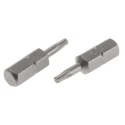 RS PRO Screwdriver Bit, 6.35 mm Drive Size, T9 Tip, Hex Drive, 25 mm Overall Length, Chrome Vanadium Steel 252-898