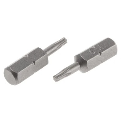 RS PRO Screwdriver Bit, 6.35 mm Drive Size, T9 Tip, Hex Drive, 25 mm Overall Length, Chrome Vanadium Steel 252-898