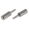 RS PRO Screwdriver Bit, 6.35 mm Drive Size, T9 Tip, Hex Drive, 25 mm Overall Length, Chrome Vanadium Steel 252-898