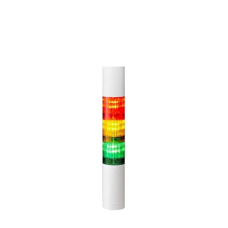 Patlite LR4 Series Signal Tower Buzzer with 3 LED Light Elements 24V DC Direct Mount LR4-302WJBW-RYG