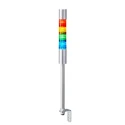 Patlite Signal Tower Buzzer 24V DC, 4 Light Elements Amber White Blue Clear Red Green Pole Mount LR4-402LJBU-RYGB