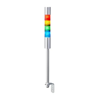 Patlite Signal Tower Buzzer 24V DC, 4 Light Elements Amber White Blue Clear Red Green Pole Mount LR4-402LJBU-RYGB