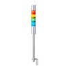 Patlite Signal Tower Buzzer 24V DC, 4 Light Elements Amber White Blue Clear Red Green Pole Mount LR4-402LJBU-RYGB