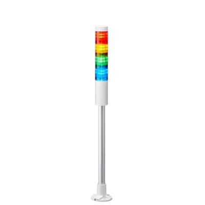 Patlite Signal Tower with Buzzer 4 Lights Green Amber Red Clear Blue White LED 24V Pole Mount LR4-402PJNU-RYGB