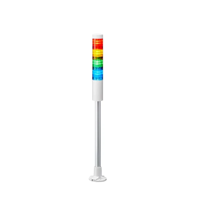 Patlite Signal Tower with Buzzer 4 Lights Green Amber Red Clear Blue White LED 24V Pole Mount LR4-402PJNU-RYGB