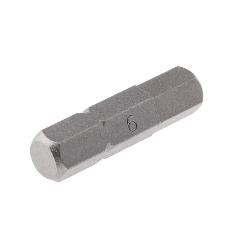 RS PRO Chrome Vanadium Steel Hex Screwdriver Bit 6 mm Tip, Hex Drive, 25 mm Overall 253-223