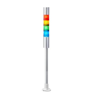 Patlite LR4 Series Signal Tower Buzzer 4 Lights Clear Blue Amber White Red Green 24V Pole Mount LR4-402PJBU-RYGB