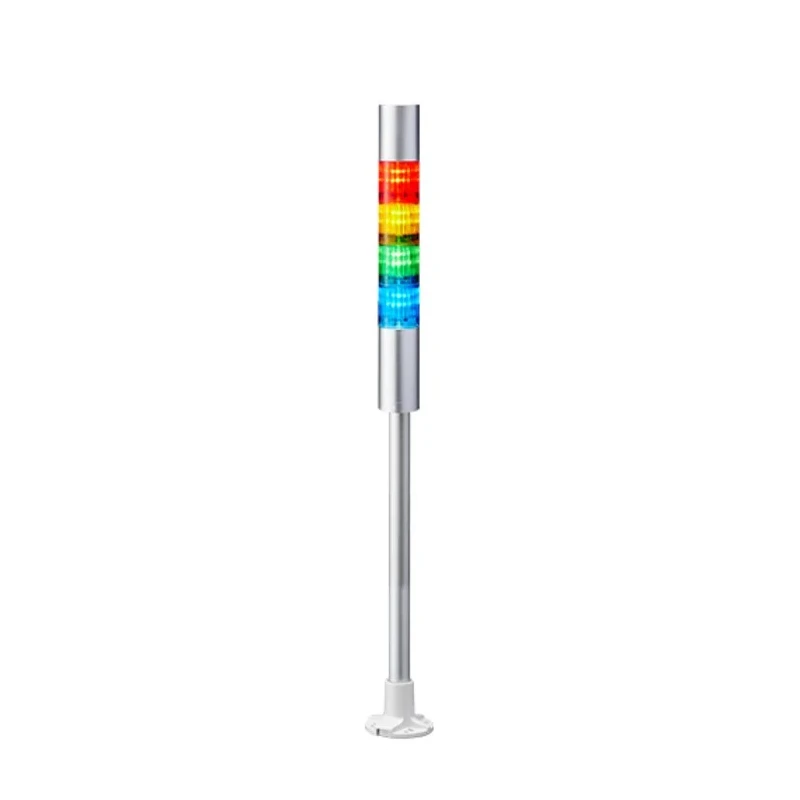 Patlite LR4 Series Signal Tower Buzzer 4 Lights Clear Blue Amber White Red Green 24V Pole Mount LR4-402PJBU-RYGB