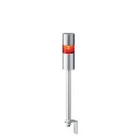 Patlite LR6 Series Signal Tower Buzzer with 1 LED Light, 24V, Silver Pole Mount LR6-102LJBU-R