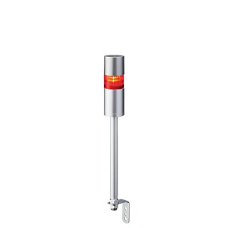Patlite LR6 Series Signal Tower Buzzer with 1 LED Light, 24V, Silver Pole Mount LR6-102LJBU-R
