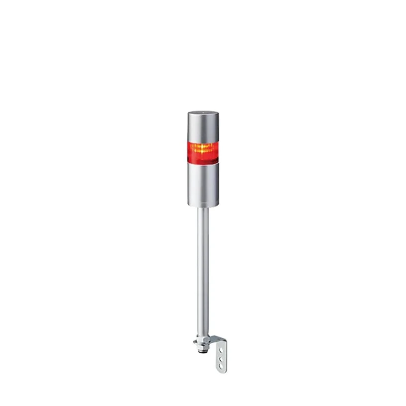 Patlite LR6 Series Signal Tower Buzzer with 1 LED Light, 24V, Silver Pole Mount LR6-102LJBU-R