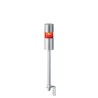 Patlite LR6 Series Signal Tower Buzzer with 1 LED Light, 24V, Silver Pole Mount LR6-102LJBU-R