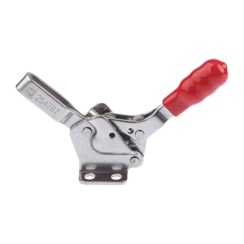 RS PRO Horizontal Handle Toggle Clamp 94° Jaw Opening Stainless Steel Chrome Finish 75kg Holding Force 254-787