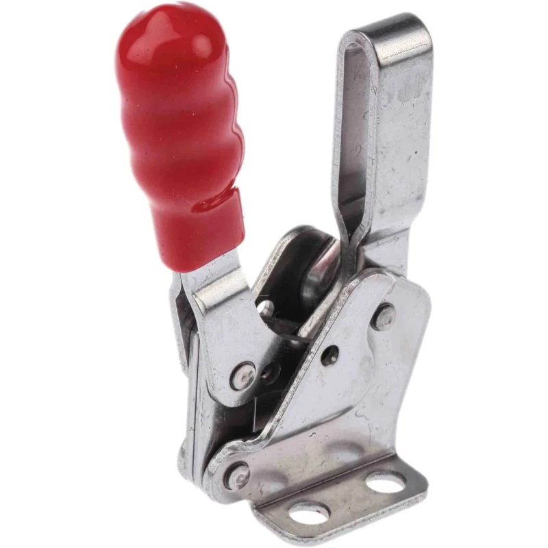 RS PRO Horizontal Handle Toggle Clamp 94° Jaw Opening Stainless Steel Chrome Finish 75kg Holding Force 254-787
