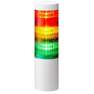 Patlite LR6 Series Signal Tower Buzzer 3 Lights 24V DC Direct Mount LR6-302WJNW-RYG