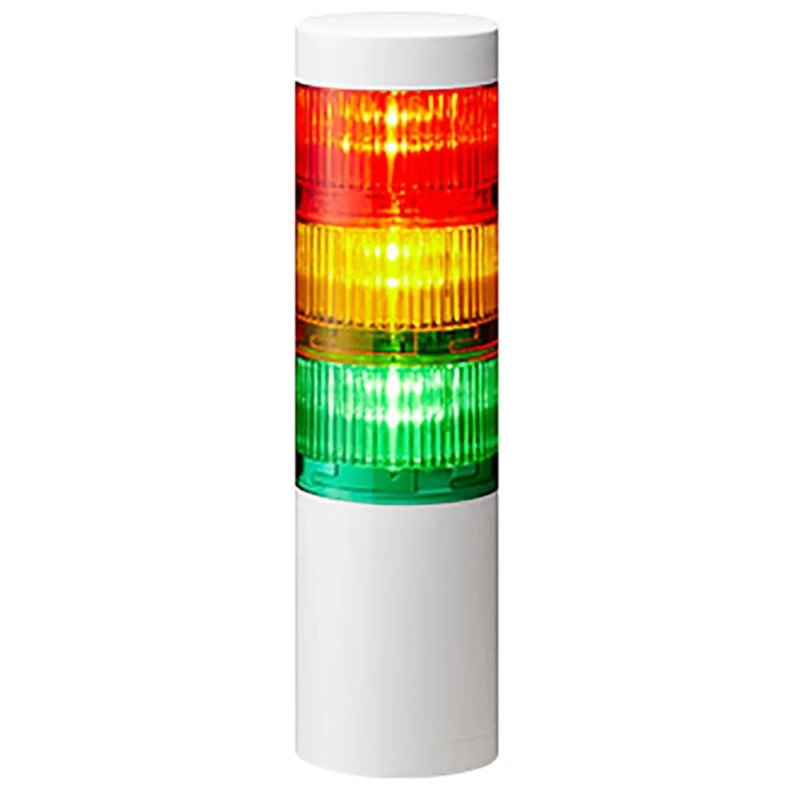 Patlite LR6 Series Signal Tower Buzzer 3 Lights 24V DC Direct Mount LR6-302WJNW-RYG