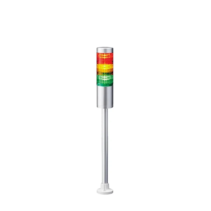 Patlite LR6 Series Signal Tower Buzzer, 3 Lights 24V DC Pole Mount LR6-302PJNU-RYG