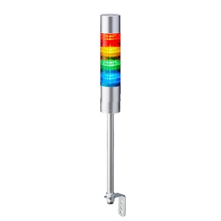 Patlite LR6 Series Signal Tower Buzzer with 4 LED Lights 24V DC Pole Mount LR6-402LJBU-RYGB