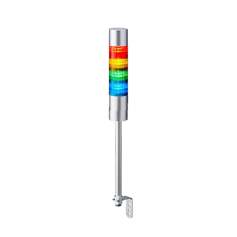 Patlite LR6 Series Signal Tower Buzzer with 4 LED Lights 24V DC Pole Mount LR6-402LJBU-RYGB