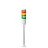 Patlite LR6 Series Signal Tower Buzzer with 3 LED Lights 24V DC Pole Mount LR6-302PJNW-RYG