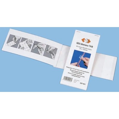 SES Sterling Cable Marker Book, Black, White, Red, Pre-printed "9", Polyvinyl Chloride, 25 mm x 4.5 mm, Oil 03070001001