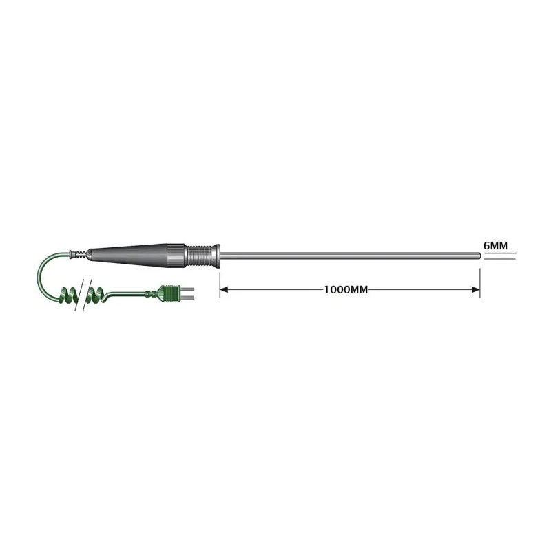RS PRO K General Temperature Probe 1000 mm Length 6 mm Diameter 1100 °C Max 255-588