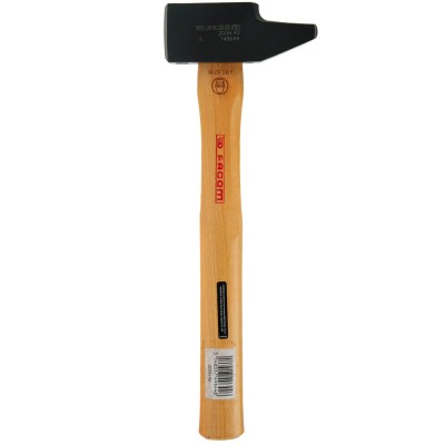 Facom Steel Head Engineer Hammer with Hickory Wood Handle, 1 kg 200H.40PB