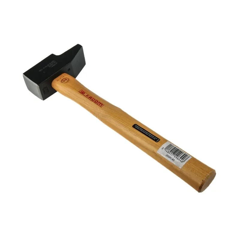 Facom Steel Head Engineer Hammer with Hickory Wood Handle, 1 kg 200H.40PB