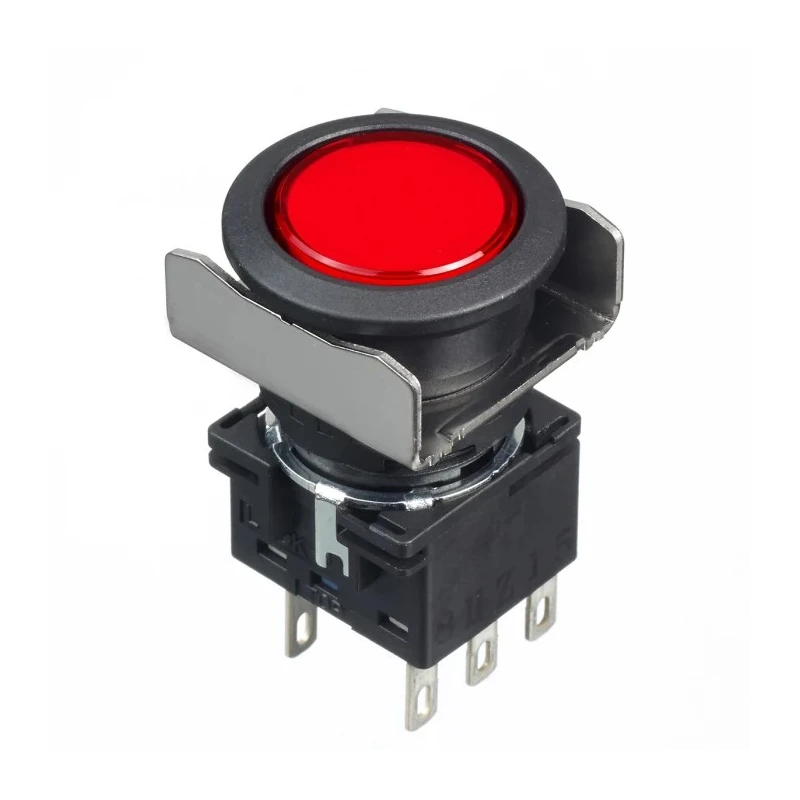 Idec Illuminated Push Button Switch 16 mm Cutout, Momentary, DPDT, IP65, 30V DC 125V AC LB6B-M1T6LR