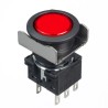 Idec Illuminated Push Button Switch 16 mm Cutout, Momentary, DPDT, IP65, 30V DC 125V AC LB6B-M1T6LR