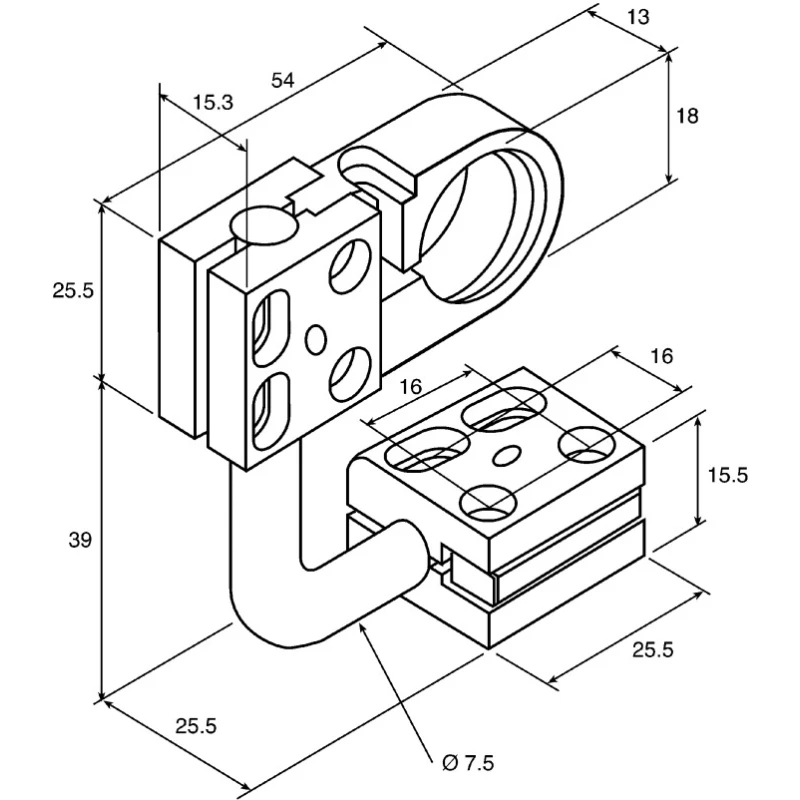 RS PRO Mounting Bracket for Use with M4, M5, M8, M12, M14, M18 Type Sensors 256-001