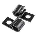 HellermannTyton Black Polyacetal Cable Clip, Screw Fixing, 10 mm Maximum Bundle Diameter, D-Clip Series 211-70200 8D10-POM-BK