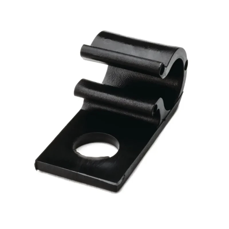 HellermannTyton Black Polyacetal Cable Clip, Screw Fixing, 10 mm Maximum Bundle Diameter, D-Clip Series 211-70200 8D10-POM-BK