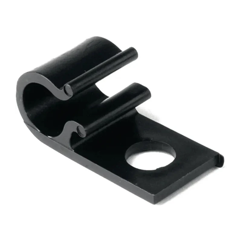 HellermannTyton Black Polyacetal Cable Clip, Screw Fixing, 10 mm Maximum Bundle Diameter, D-Clip Series 211-70200 8D10-POM-BK