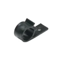 HellermannTyton Black Polyacetal Cable Clip, Screw Fixing, 10 mm Maximum Bundle Diameter, D-Clip Series 211-70200 8D10-POM-BK