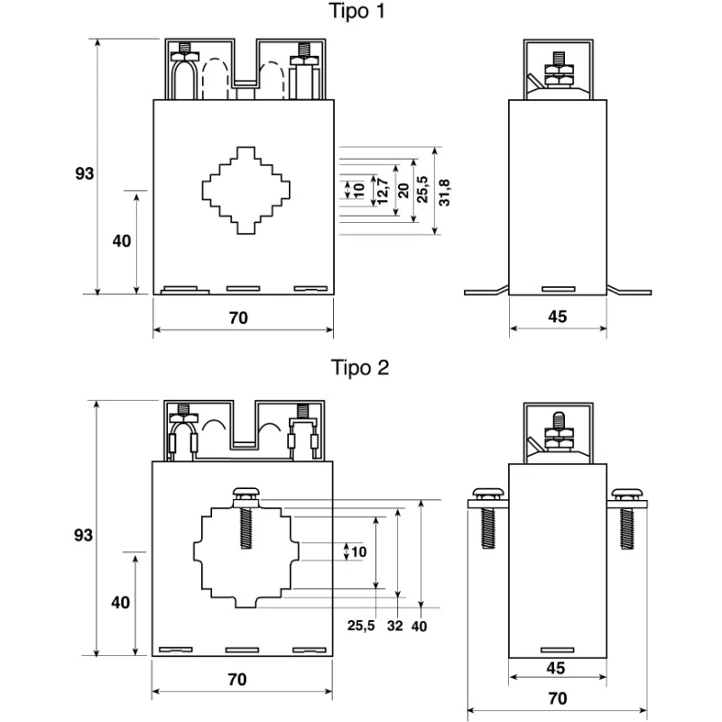 HOBUT CT173 Series Current Transformer 150A 5A Secondary 40mm Bore Moulded Case UK Origin CT173