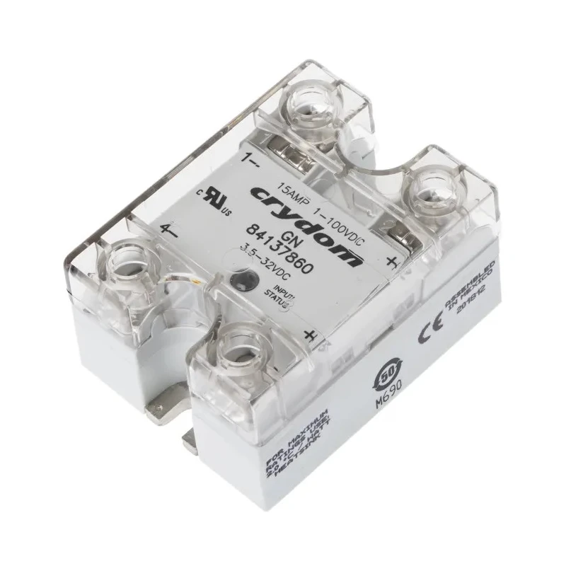 Crydom GN Series Solid State Relay 15 A Load Panel Mount 100V DC Load 32V DC Control 84137860