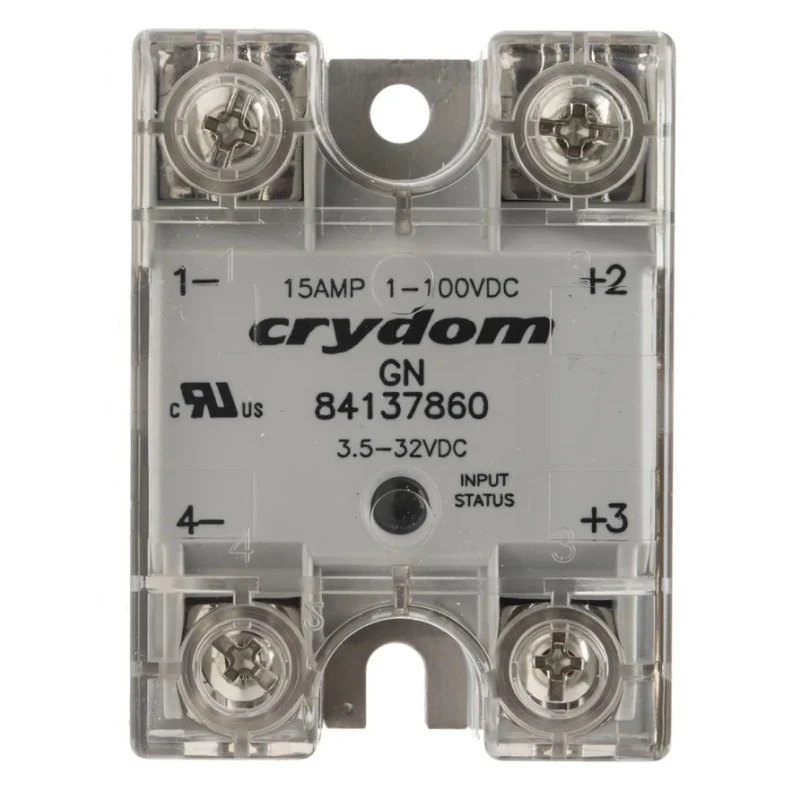 Crydom GN Series Solid State Relay 15 A Load Panel Mount 100V DC Load 32V DC Control 84137860