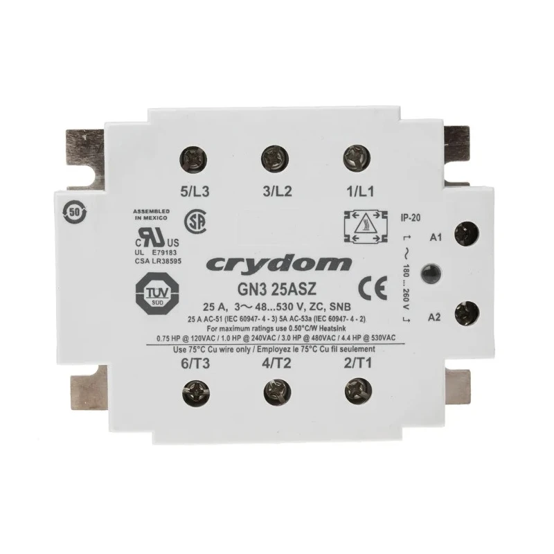 Crydom GN3 Series Solid State Relay 25 A Load 600 V AC Load 260 V AC Control GN325ASZ